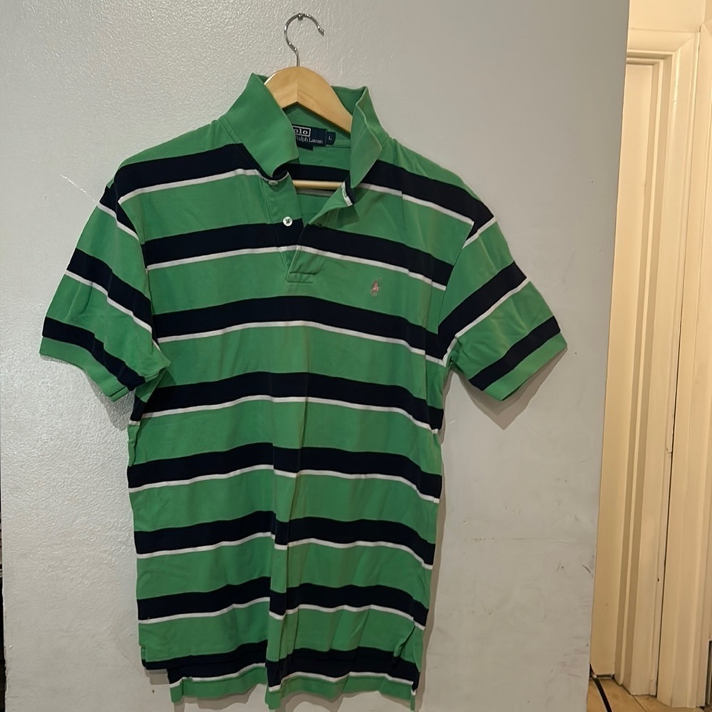 Rare green striped polo Ralph Lauren shirt